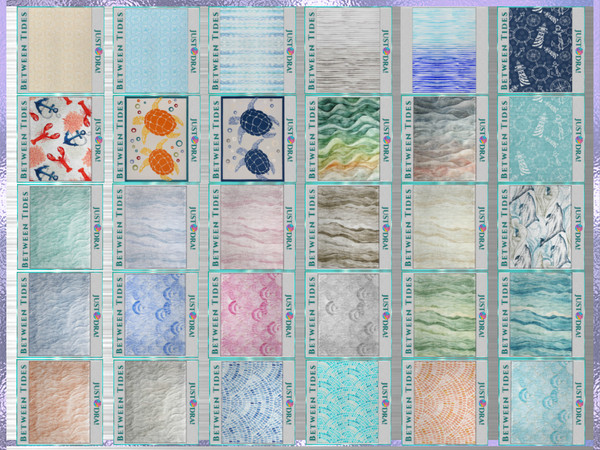 Sims 4 — Between Tides - Coastal Rugs Set by Draven298 — The Between Tides Coastal Rugs Set includes 30 matching designs,