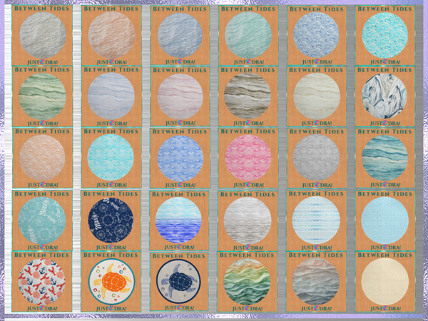 Sims 4 —  by Draven298 — The Between Tides Coastal Rugs Set includes 30 matching designs, each available in round,