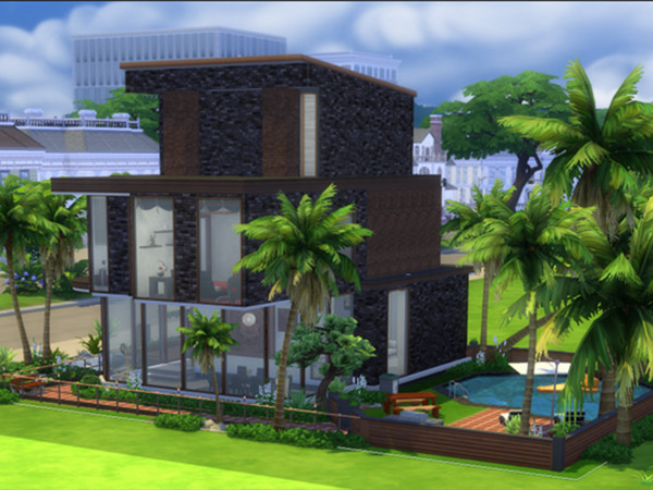 Sims 4 — Polo by greter94 — No CC, medium house 2b-2b. Pool and gym