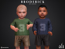 Sims 4 — BRODERICK set (infant) by ali1 — 3 Piece Set including: Long Sleeve T-Shirt, Short Sleeve T-Shirt and Shorts