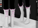 Sims 4 — Socks KP01- Child by KaTPurpura — High socks with ruffles and a ribbon bow