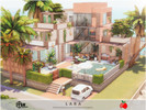 Sims 4 — Lara - no cc by melapples — a 2 bedroom modern house decorated with bright colors. 1st floor: patio, living