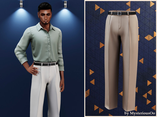 Sims 4 — Male - Tailored straight pants by MysteriousOo — Straight-leg trousers with a clean, modern cut