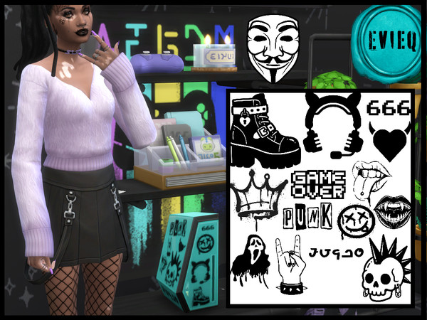 Sims 4 — Gamer Girl 2.0 Console by btaylor19 — Recolor of the UnorthoBox Gaming Console from City Living. A goth and punk