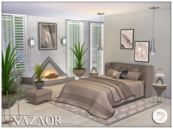 Sims 4 — Xazaor bedroom set2 by jomsims — Xazaor is a modern and elegant bedroom set for your Sims.