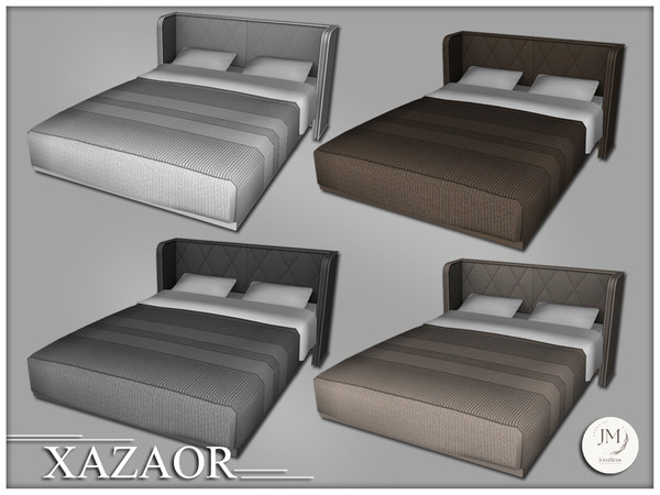 Sims 4 — Jomsims Xazaor bed by jomsims — Xazaor is a modern and elegant bedroom set for your Sims.
