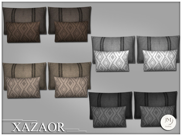 Sims 4 — Jomsims Xazaor cushions bed by jomsims — Xazaor is a modern and elegant bedroom set for your Sims.