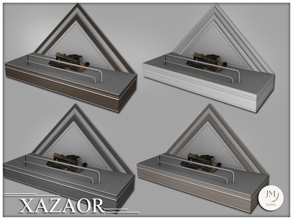 Sims 4 — Jomsims Xazaor fireplace by jomsims — Xazaor is a modern and elegant bedroom set for your Sims.