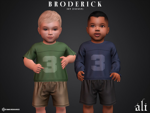 Sims 4 — BRODERICK set (infant) by ali1 — 3 Piece Set including: Long Sleeve T-Shirt, Short Sleeve T-Shirt and Shorts
