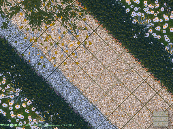 Sims 4 — Ghiaia Terrain 2 by Caroll912 — A single swatch of gravel tile terrain paint in light grey tones. Suitable for