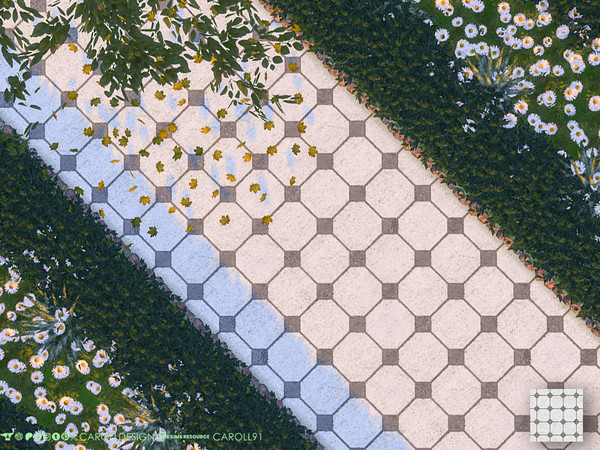 Sims 4 — Rombo Terrain 3 by Caroll912 — A single swatch of textured geometric concrete terrain paint in light and medium