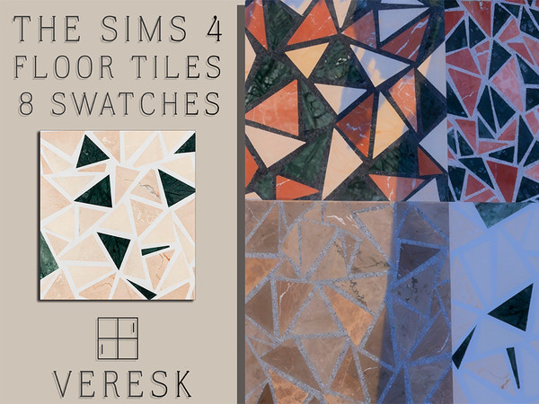 Sims 4 — VERESK_Ceramic floor tiles with triangular marble inserts by Veresk_Veresk — This is a set of floor tiles for