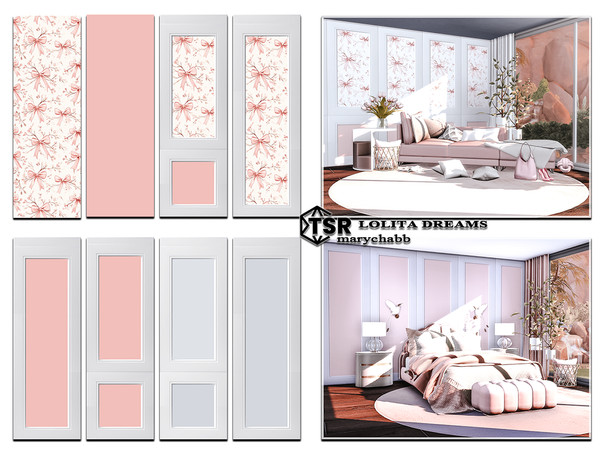 Sims 4 — Lolita Dreams - Wallpaper by marychabb — For short , medium , tall wall Kategory: Wallpaper Walls - 8 colors