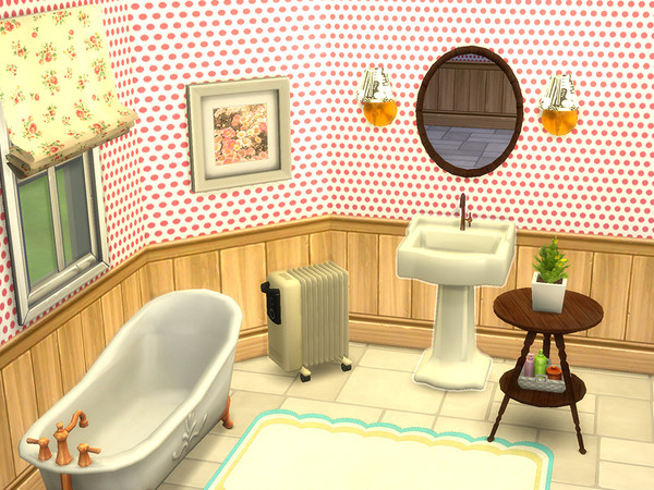 Sims 4 — Retro Bathroom Curtain by Ando540 — The following items are included: Curtains (3 colors)