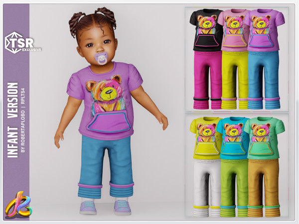Sims 4 — Top 338  - Infant by RobertaPLobo — Vivid Bear Outfit- 338 SET