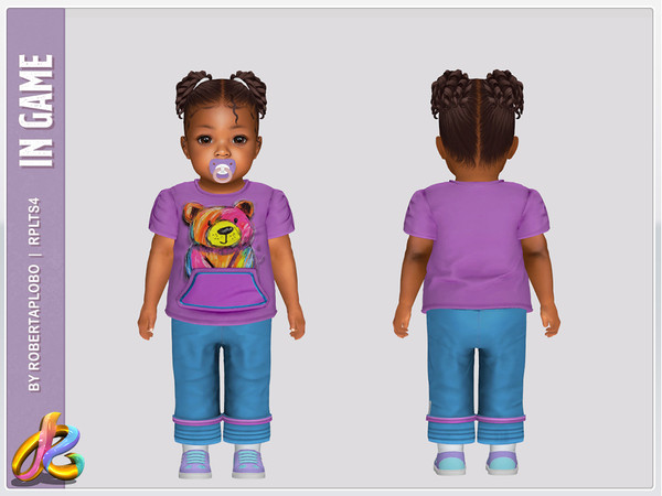 Sims 4 — Bottom 338  - Infant by RobertaPLobo — Vivid Bear Outfit- 338 SET