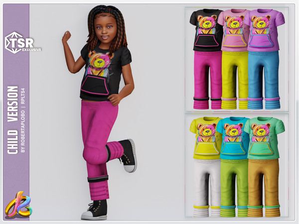 Sims 4 — 338 - unisex CHILD SET - Vivid Bear Outfit by RobertaPLobo — Vivid Bear Outfit- 338 SET