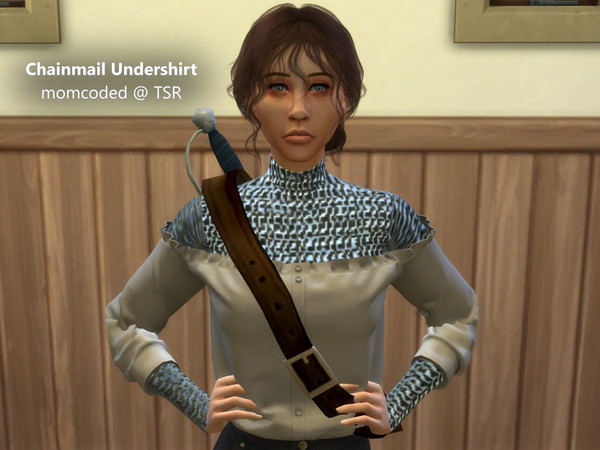 Sims 4 — Chainmail Undershirt by momcoded — A chainmail accessory top, bracelet category