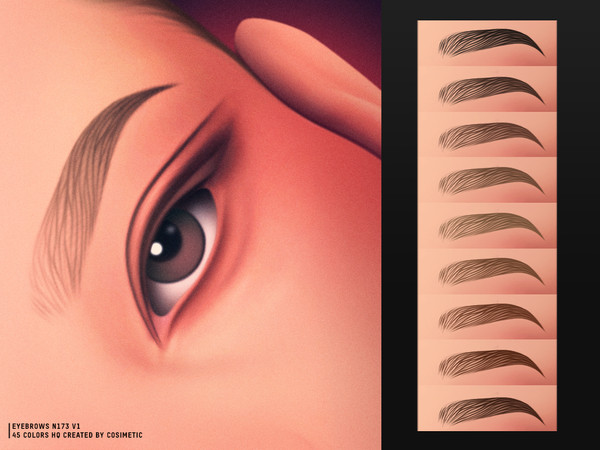 Sims 4 — Feather Drift Brows N173 V1 by cosimetic — A clean and controlled brow style with naturally aligned hair