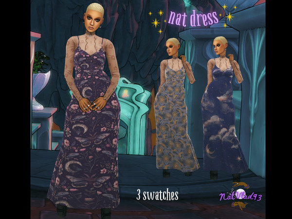 Sims 4 — [NatVlad93] whims-nat-maxidress by NatVlad93 — a whimsigoth inspired set, bgc recolors