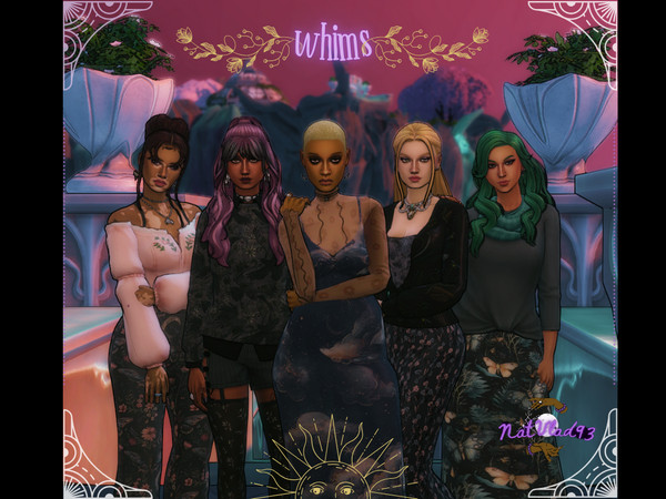 Sims 4 — [NatVlad93] whims-adriana-maxiskirt by NatVlad93 — a whimsigoth inspired set, bgc recolors