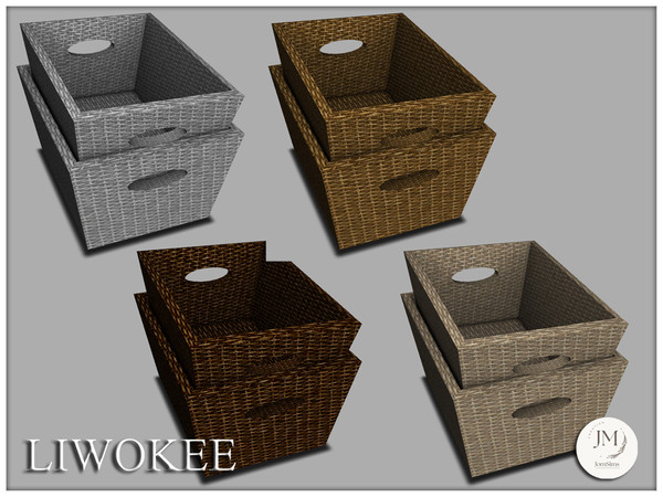 Sims 4 — Jomsims liwokee basket deco by jomsims — Liwokee is a warm and modern entryway set for your Sims.