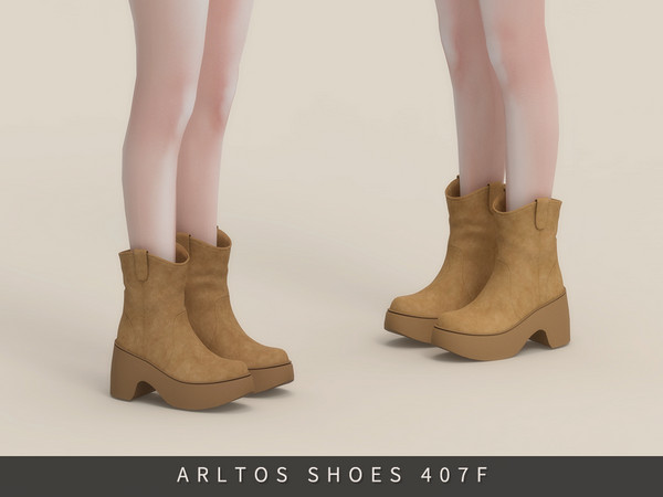 Sims 4 — Warm Suede Ankle Boots Female by Arltos — 14 colors.