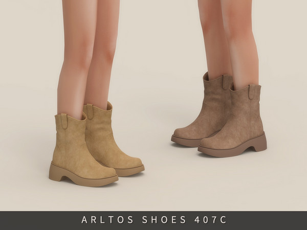 Sims 4 — Warm Suede Ankle Boots Child by Arltos — 14 colors.