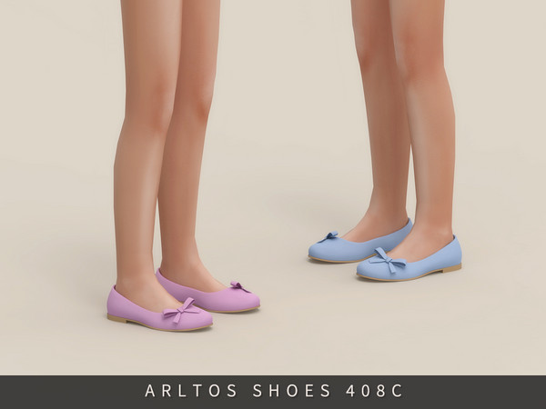 Sims 4 — Soft Ribbon Flats Child by Arltos — 6 colors.