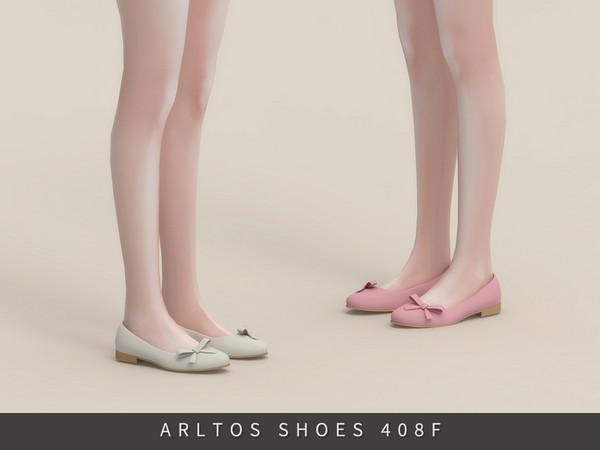 Sims 4 — Soft Ribbon Flats Female by Arltos — 6 colors.