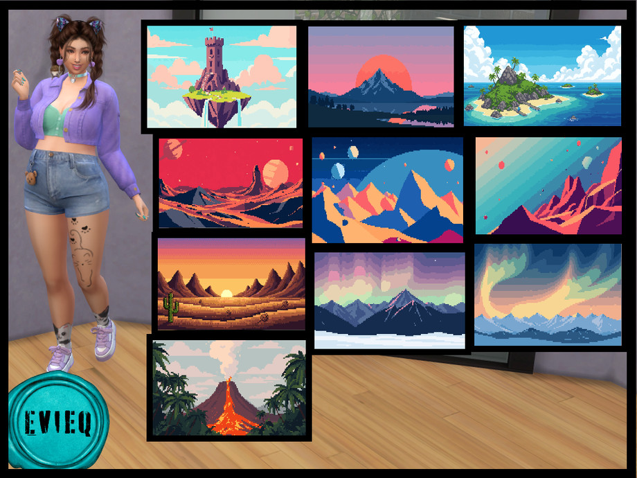 Sims Pixel The Sims Resource | Pixel Landscape Paintings