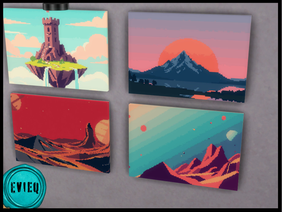 Sims Pixel The Sims Resource | Pixel Landscape Paintings
