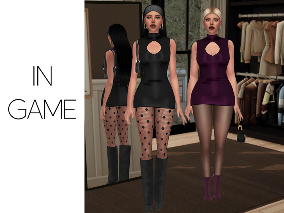 The Sims Resource | VIENNA - CUT OUT MINI DRESS