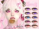 Sims 4 — [Learxfl] Candy Heart Eyes by Learxfl — Eyes, 20 swatches , HQ and BGC . Standalone item with thumbnail.