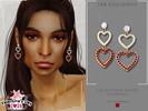 Sims 4 — Valentines Ruby and Diamond Heart Earrings by Glitterberryfly — A dangle earring with diamond and rubies