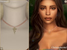 Sims 4 — Demure Necklace - Satin Ribbon Bow Charm Choker by christopher0672 — This is an adorable sheer satin ribbon