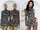 Sims 4 — Leopard Knit Mini Dress DO2135 by DOLilac — Custom thumbnail
