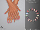 Sims 4 — Jelly Sheer Chrome Round Nails by LVNDRCC — Short and round manicure in a trendy jelly finish, with a subtle