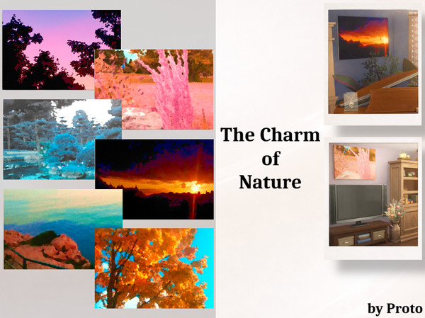 Sims 4 — The Charm of Nature by ProtoInHeaven — Oil-painted landscapes that fit any style and any interior