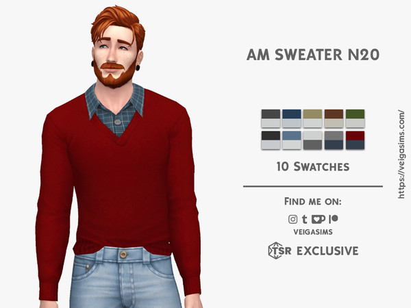 Sims 4 — AM SWEATER N20 by David_Mtv2 — For teen to elder only;