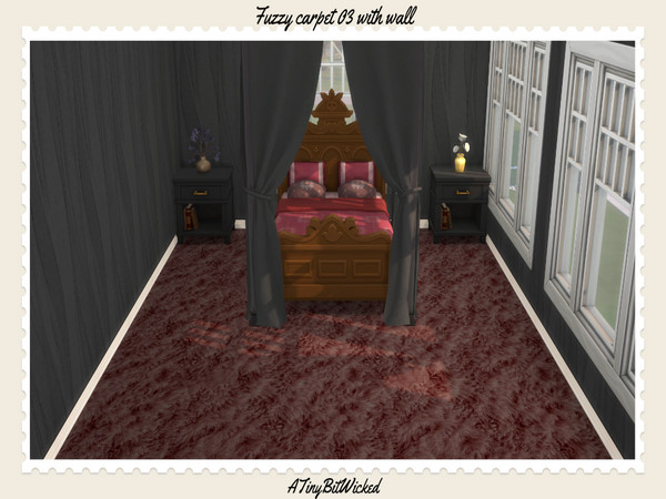 Sims 4 — BedroomSetFloorATBW by ATinyBitWicked — Fuzzy carpet number 3 with a matching modern wall. Floor comes in 12