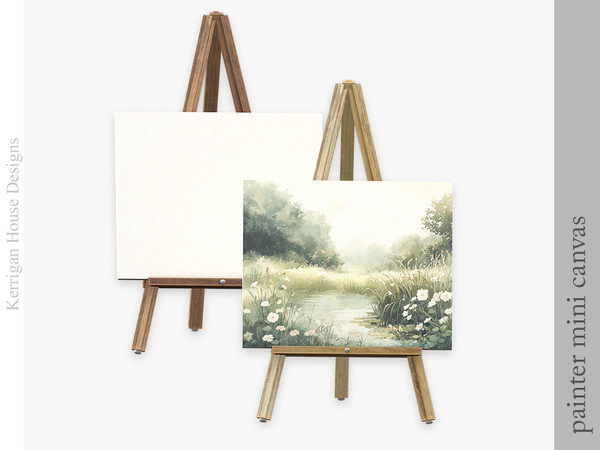 Sims 4 — Painter Mini Canvas by kerriganhouse — A cute decor set for artist sims.