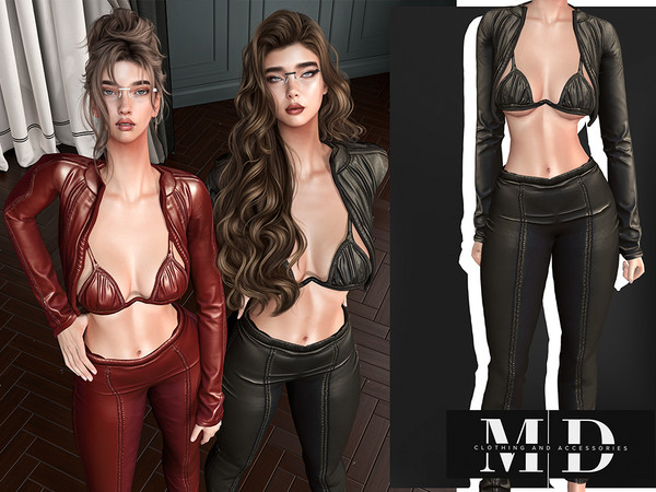 Sims 4 — (MYDARLING20)Total Leather Set - PANTS by Mydarling20 — Outfit Information Age Groups: Teens, Young Adults,