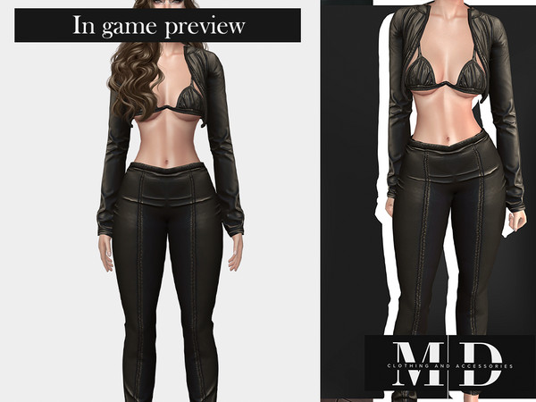 Sims 4 — (MYDARLING20)Total Leather Set - TOP by Mydarling20 — Outfit Information Age Groups: Teens, Young Adults,
