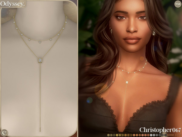 Sims 4 — Odyssey Necklace - Diamond Lariat Layered Necklace by christopher0672 — This is a timeless baguette diamond