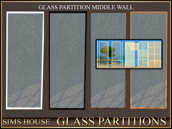 Sims 4 — Sims House GLASS PARTITION MIDDLE WALL | GLASS PARTITIONS by Sims_House — GLASS PARTITIONS