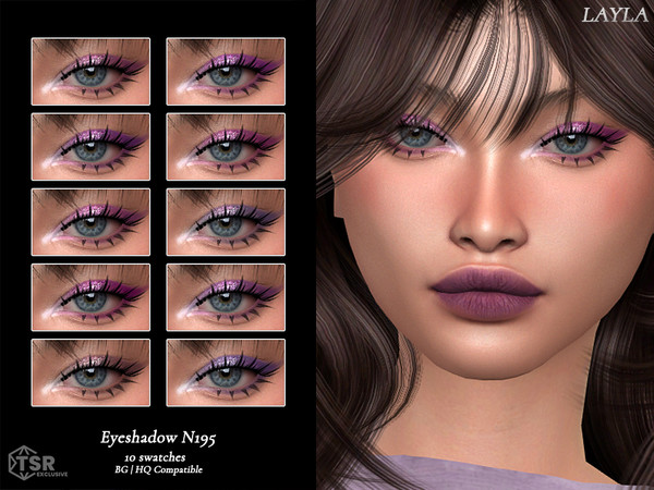 Sims 4 — Eyeshadow N195 by Layla — Female Eyeshadow Previews were made using HQ Mod