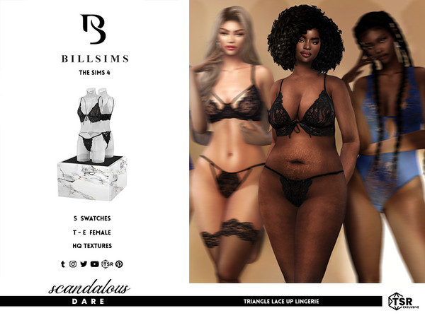 Sims 4 — Triangle Lace Up Lingerie by Bill_Sims — This set is part of the Scandalous Dare collection by Bill Sims,