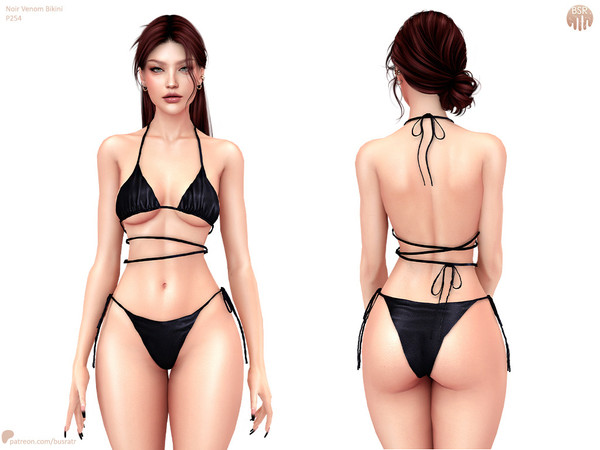 Sims 4 — Noir Venom Bikini P254 - Patreon by busra-tr — Note: This Bikini was previously shared with my Patreon