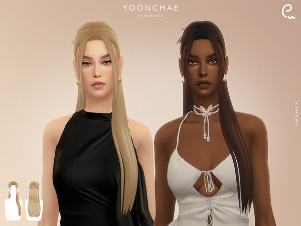 Sims 4 — Yoonchae Hairstyle - V2 by Enriques4 — New Mesh